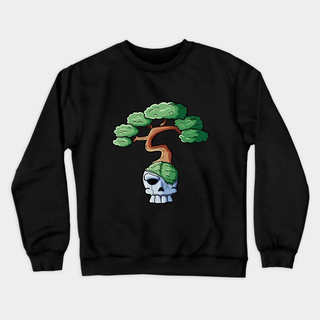 Bonsai skull Crewneck Sweatshirt by Vicarte